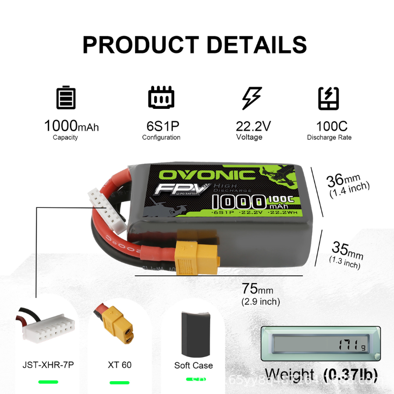 2 Stück OVONIC 1000mAh 100C 22 – Drone Power Bank Bewertung und Preis